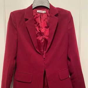 Burgundy suit jacket—never worn
